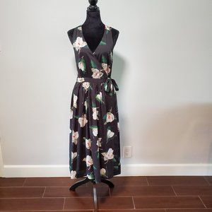Banana Republic Sleeveless Floral Wrap Front Dress Size 10